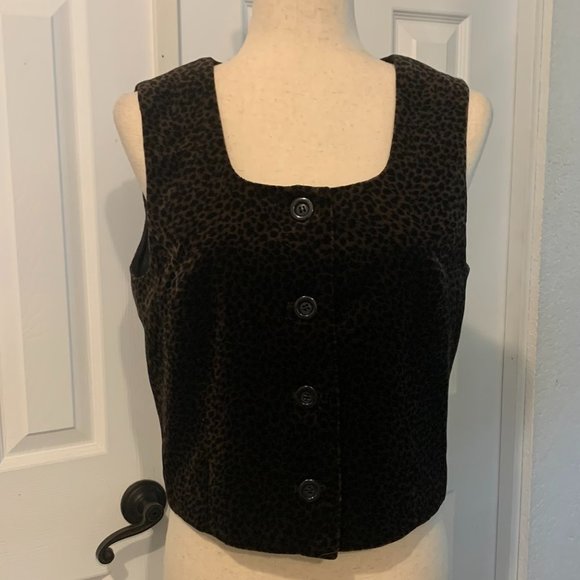 Express Animal Print Top/Vest 100% Cotton Size 9/10 Vintage - Picture 1 of 7